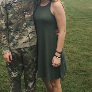 old navy army green high neck dress
